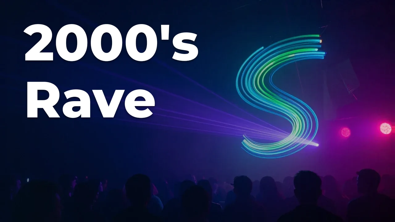 Concept artwork for 2000's Rave; not official event artwork or a performer photograph