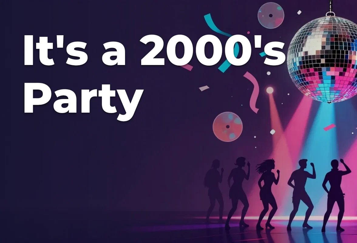 Concept artwork for It's a 2000's Party; not official event artwork or a performer photograph