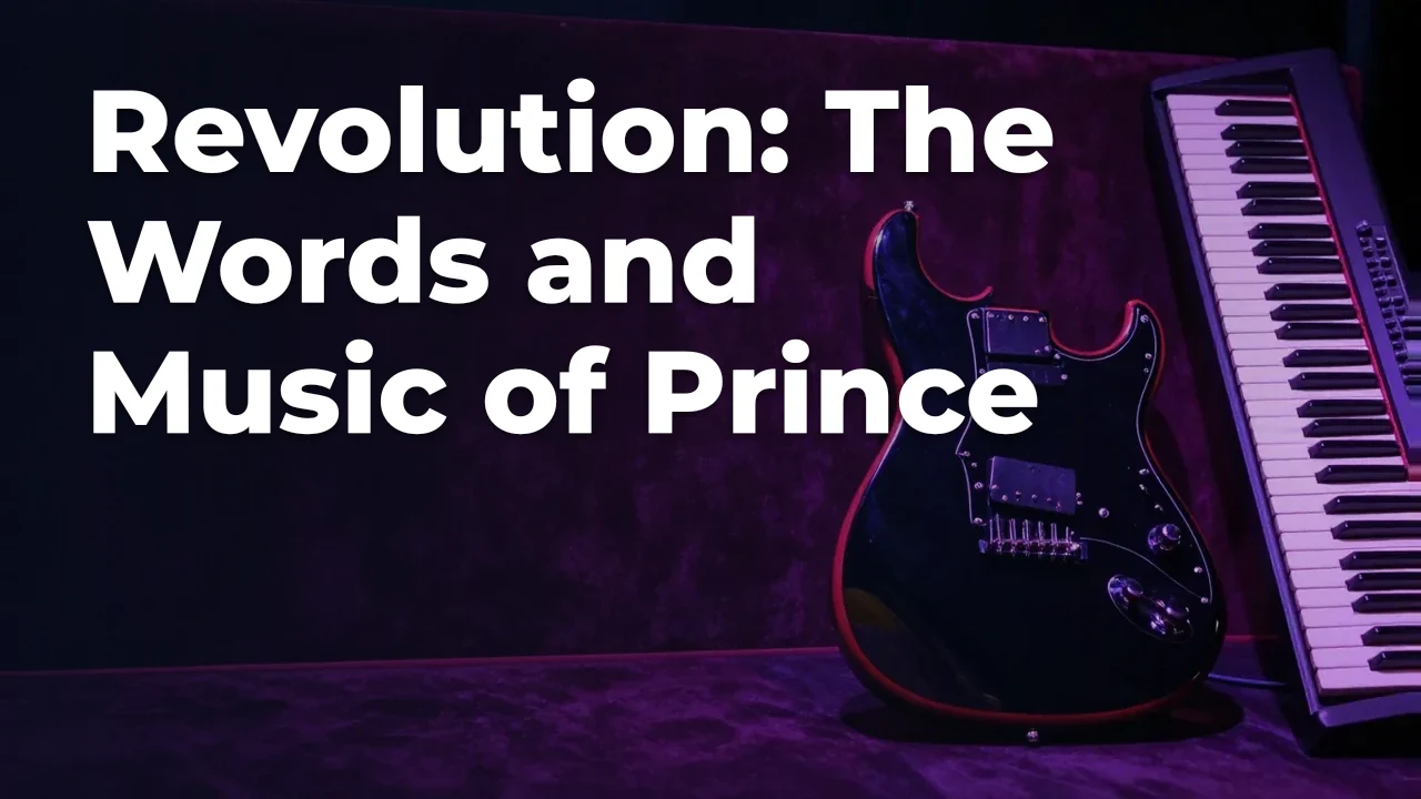Concept artwork for Revolution: The Words and Music of Prince; not official event artwork or a performer photograph