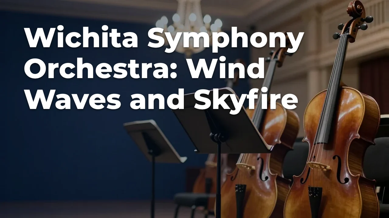 Concept artwork for Wichita Symphony Orchestra: Wind  Waves and Skyfire; not official event artwork or a performer photograph