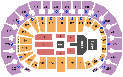 TicketNetwork seating chart for WWE: RAW & Smackdown at INTRUST Bank Arena