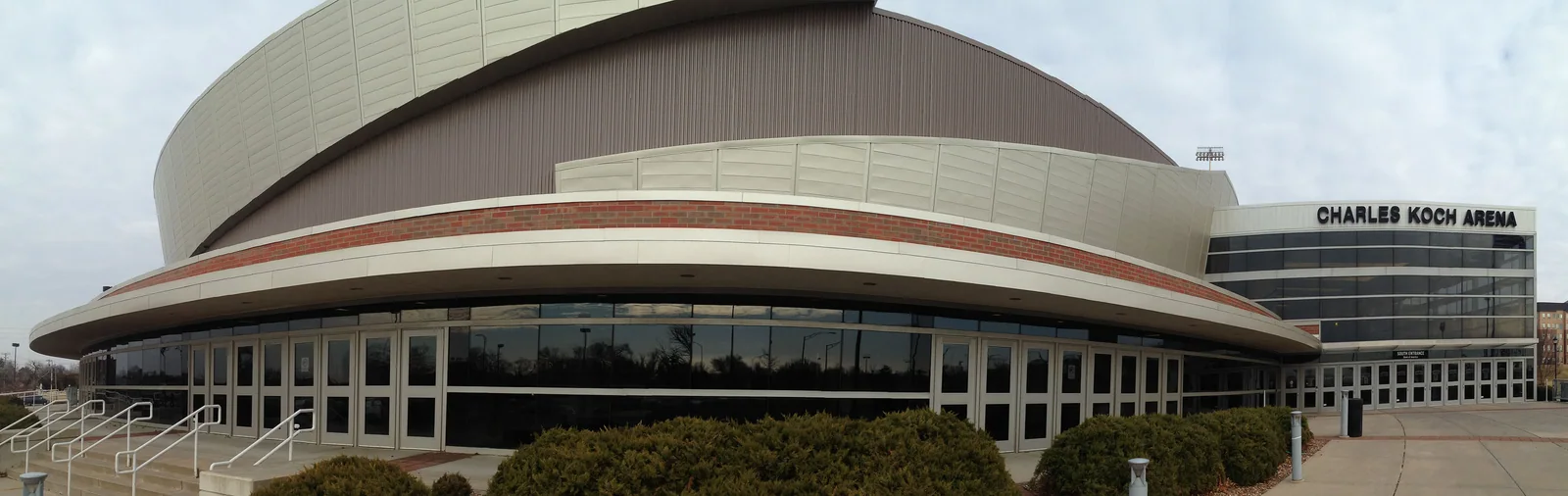 Charles Koch Arena exterior, February 2016