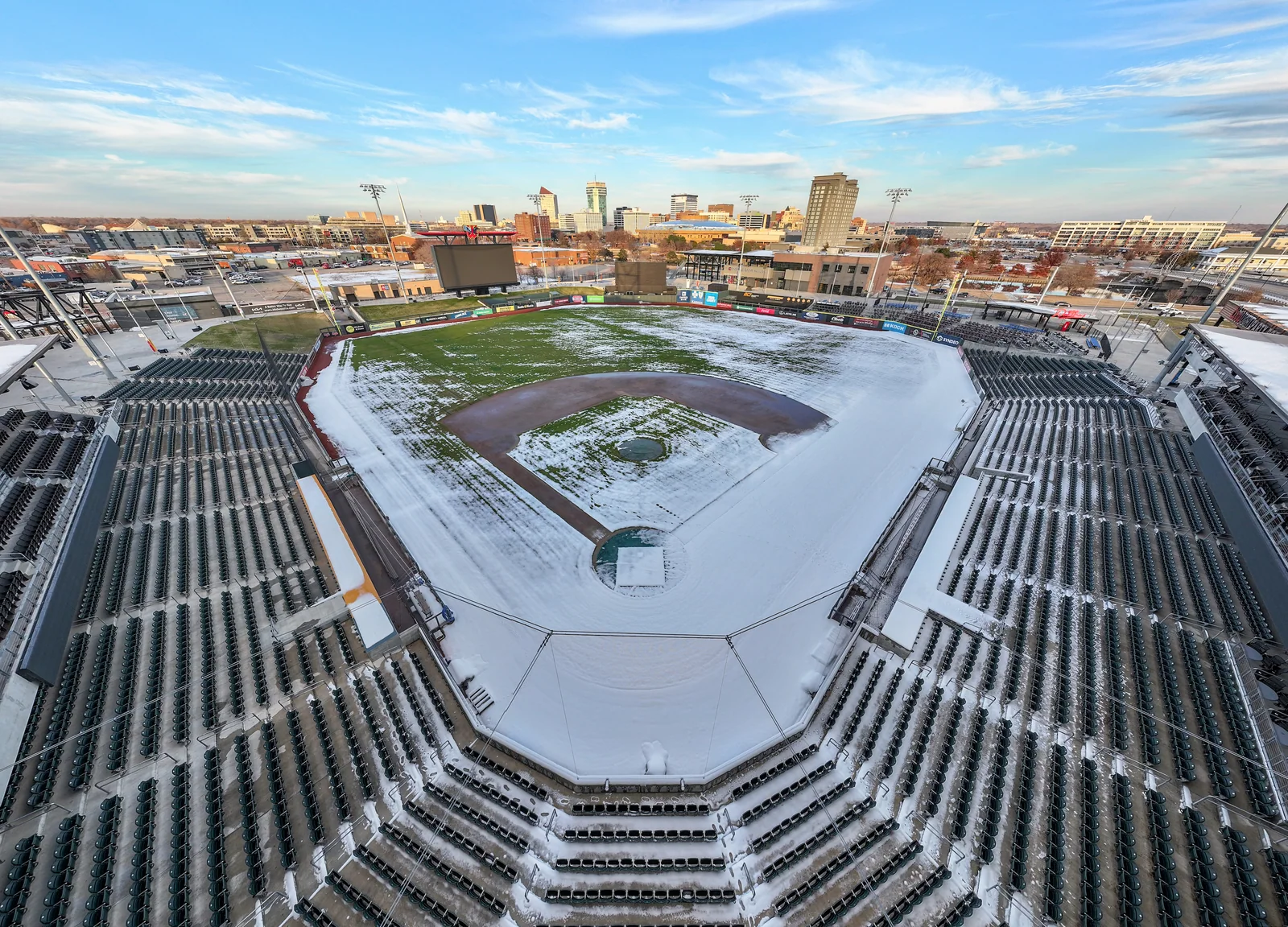 Wichita ballpark under its former Riverfront Stadium name, November 2023